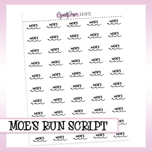 Moe's Run Sheet