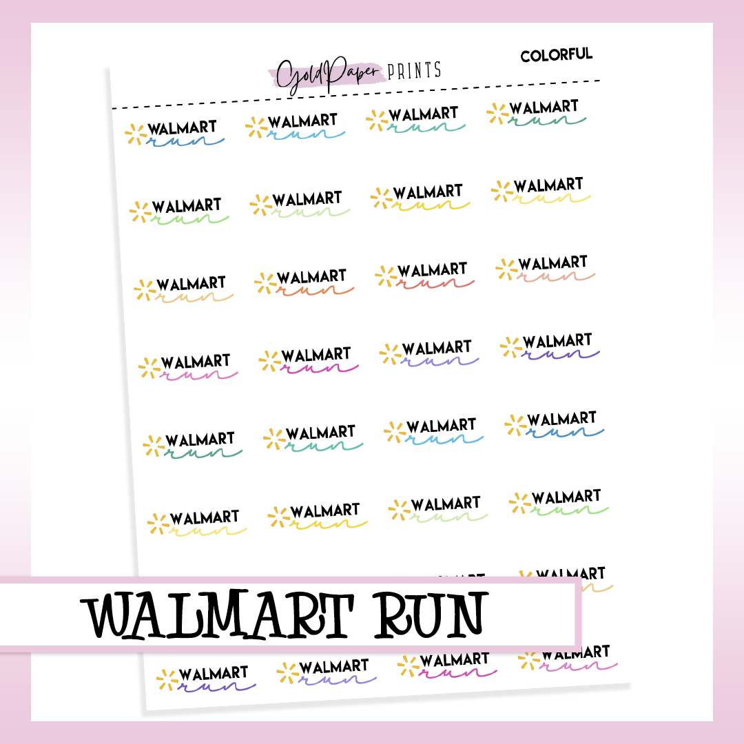 Walmart Run Sheet