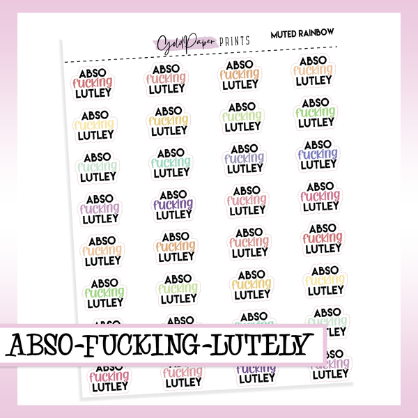 Abso-Fucking-Lutely // Script Sheet