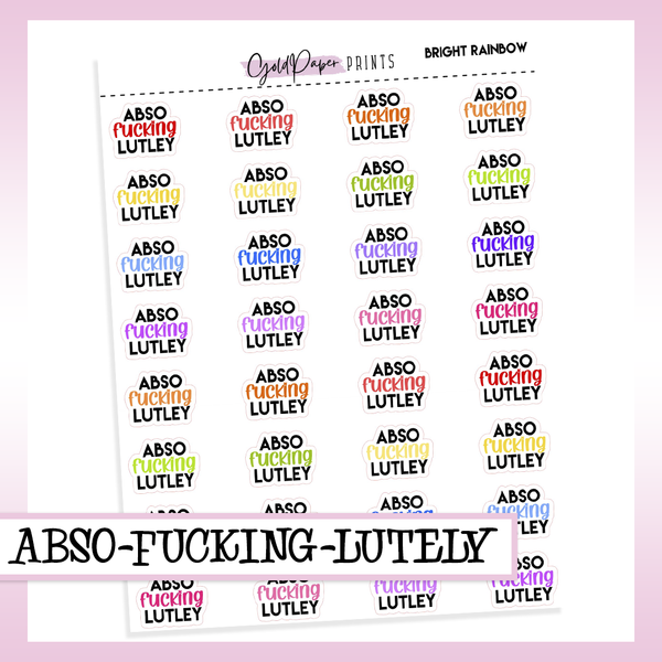 Abso-Fucking-Lutely // Script Sheet