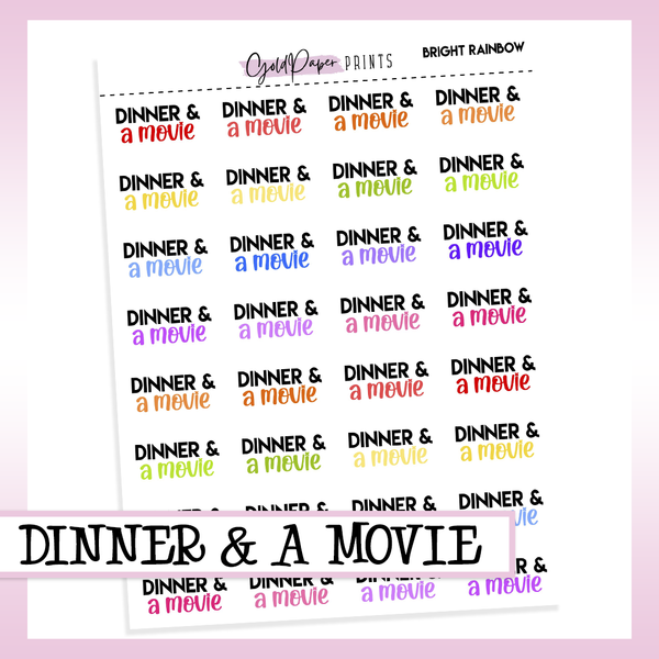 Dinner & A Movie Sheet