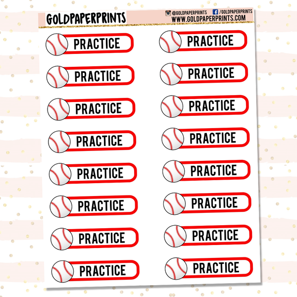 Baseball Practice/Game Sheet