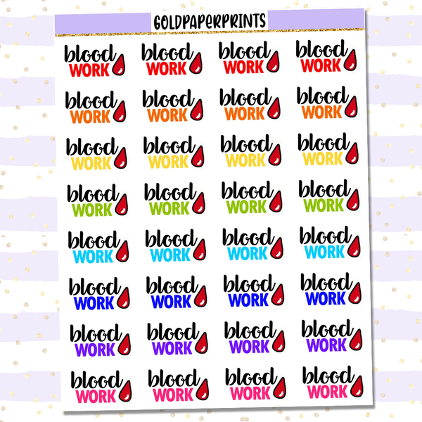 Blood Work Sheet