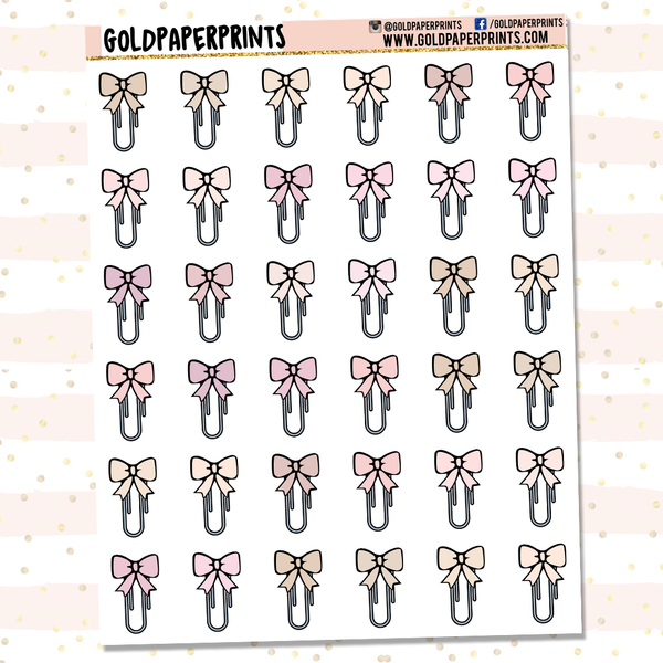 Bow Paperclips Sheet