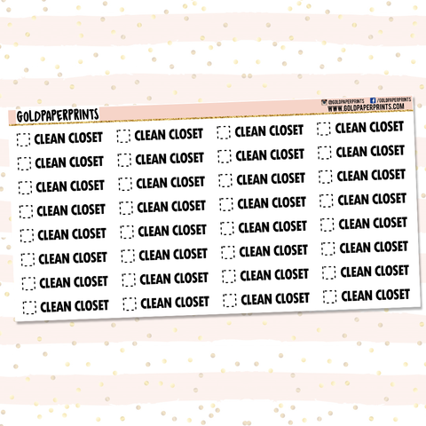 Clean Closet // Checklist Sheet