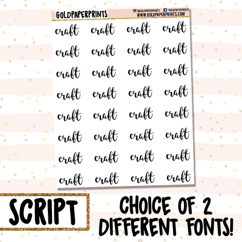 Craft // Script Sheet