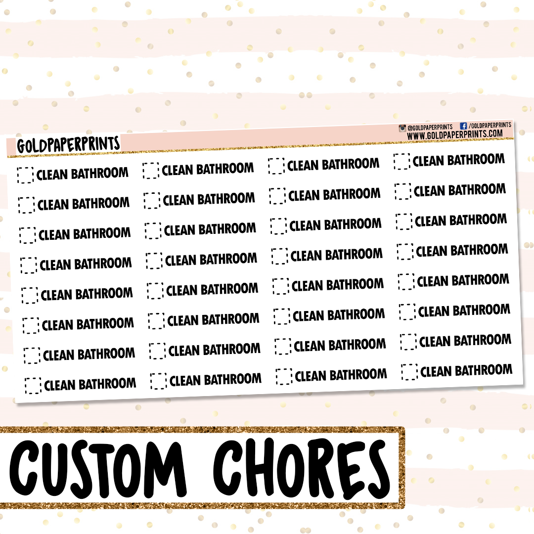 Custom Chore Checklist Sheet