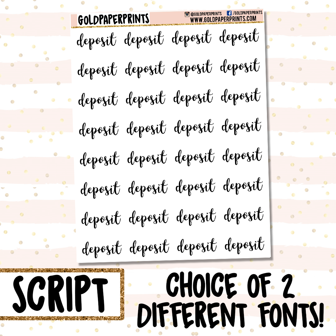 Deposit // Script Sheet