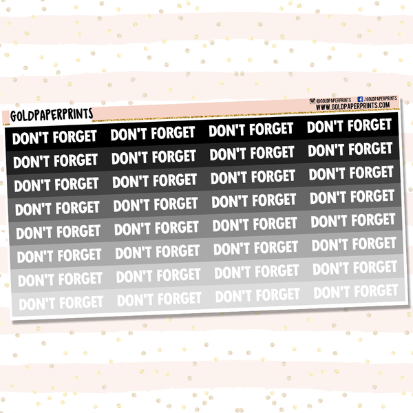 Don't Forget Headers Sheet
