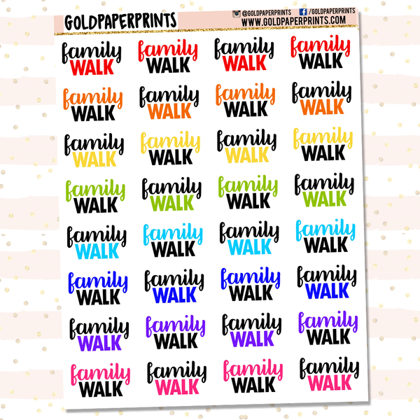 Family Walk Sheet