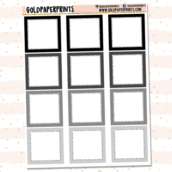 Glitter-Lined Square Boxes Sheet