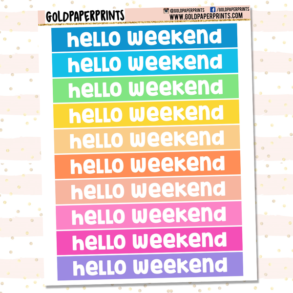 Hello Weekend Banner Sheet