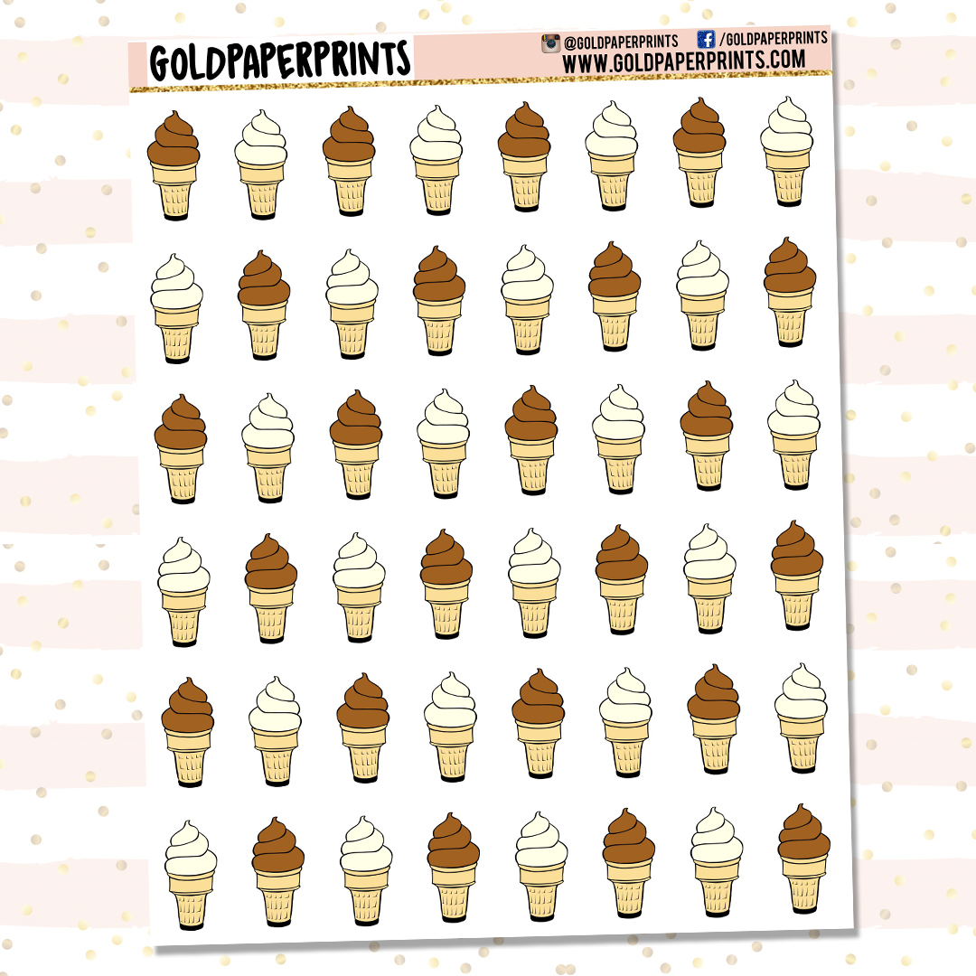 Ice Cream Cone Icon Sheet
