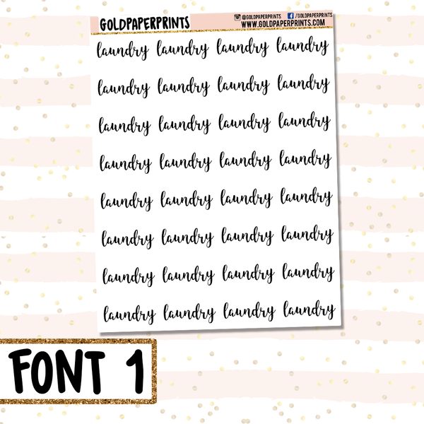 Laundry // Script Sheet