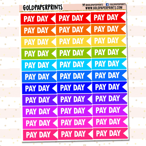 Pay Day Mini Flags Sheet