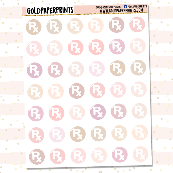 RX Prescription Button Sheet