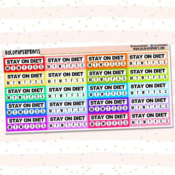 Stay on Diet Tracker Sheet