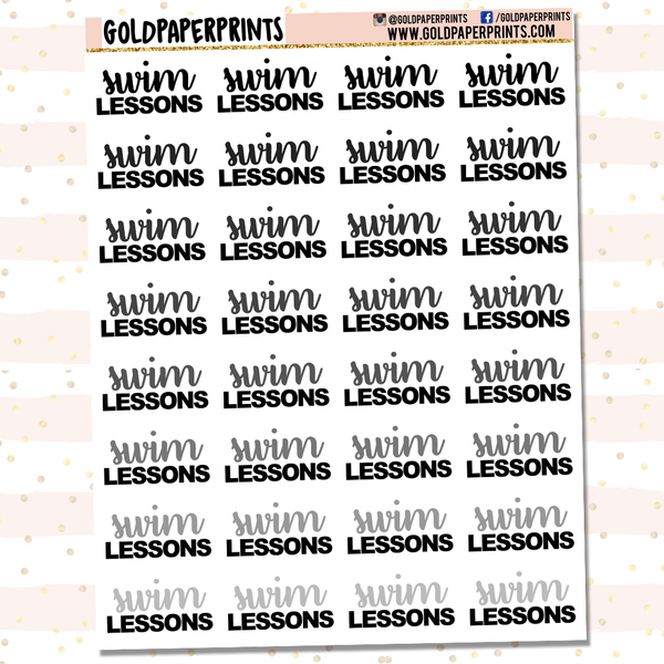Swim Lessons Sheet