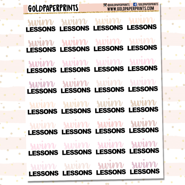 Swim Lessons Sheet