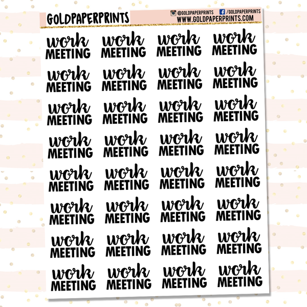 Work Meeting Sheet